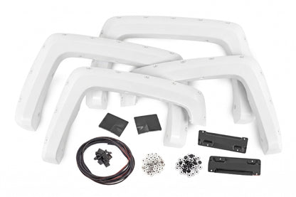 Pocket Fender Flares | 6'7" & 8' Bed | GAZ Summit White | Chevy Silverado 1500 (14-18)/2500HD (15-19)