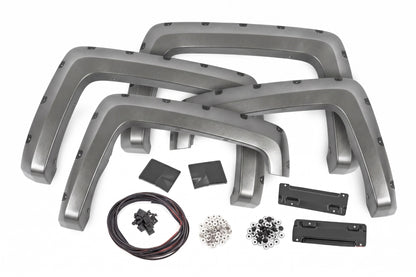 Pocket Fender Flares | 6'7" & 8' Bed | G9K Satin Steel | Chevy Silverado 1500 (14-18)/2500HD