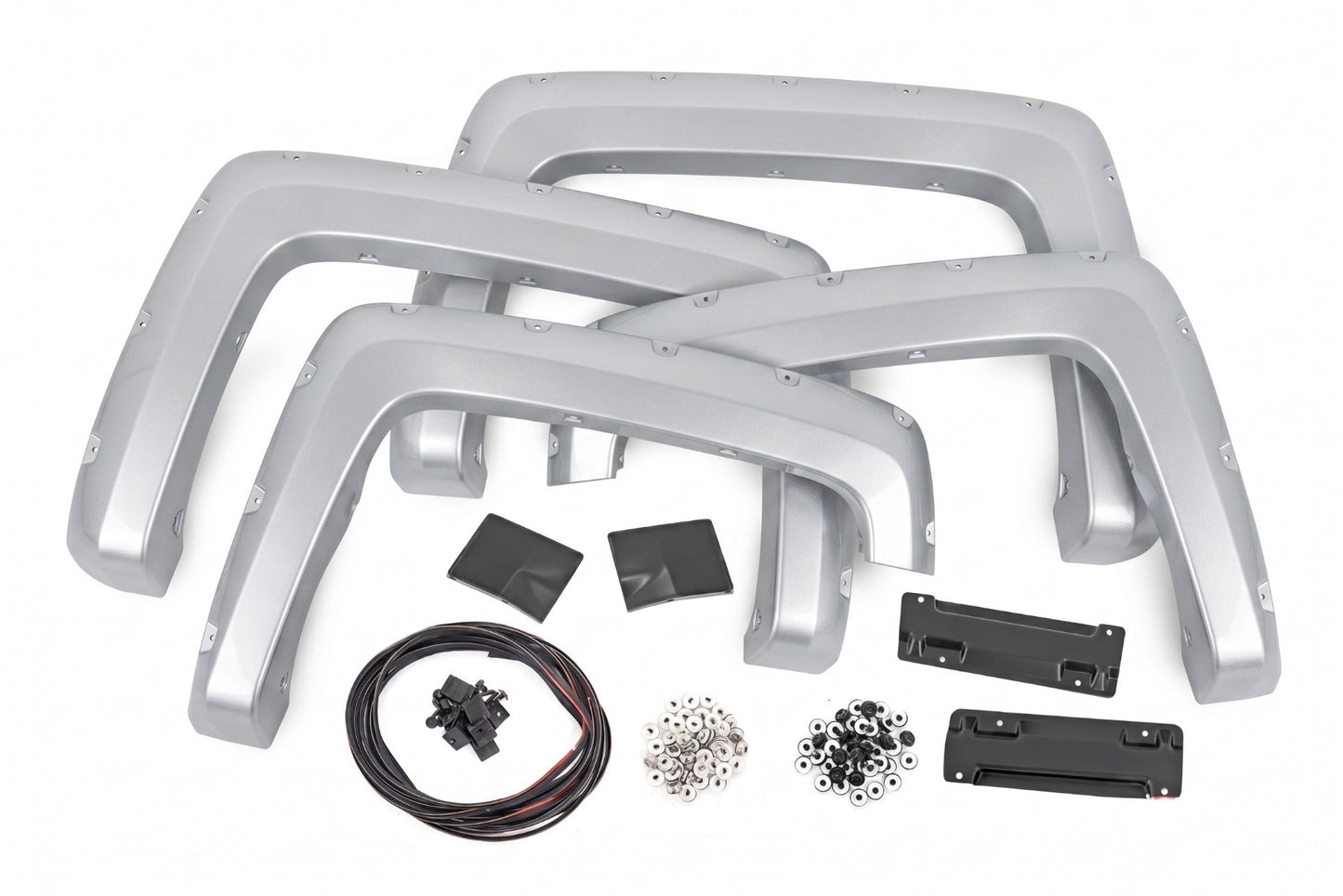 Pocket Fender Flares | 6'7" & 8' Bed | GAN Silver Ice Metallic | Chevy Silverado 1500 (14-18)/2500HD