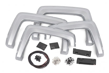 Pocket Fender Flares | 6'7" & 8' Bed | GAN Silver Ice Metallic | Chevy Silverado 1500 (14-18)/2500HD