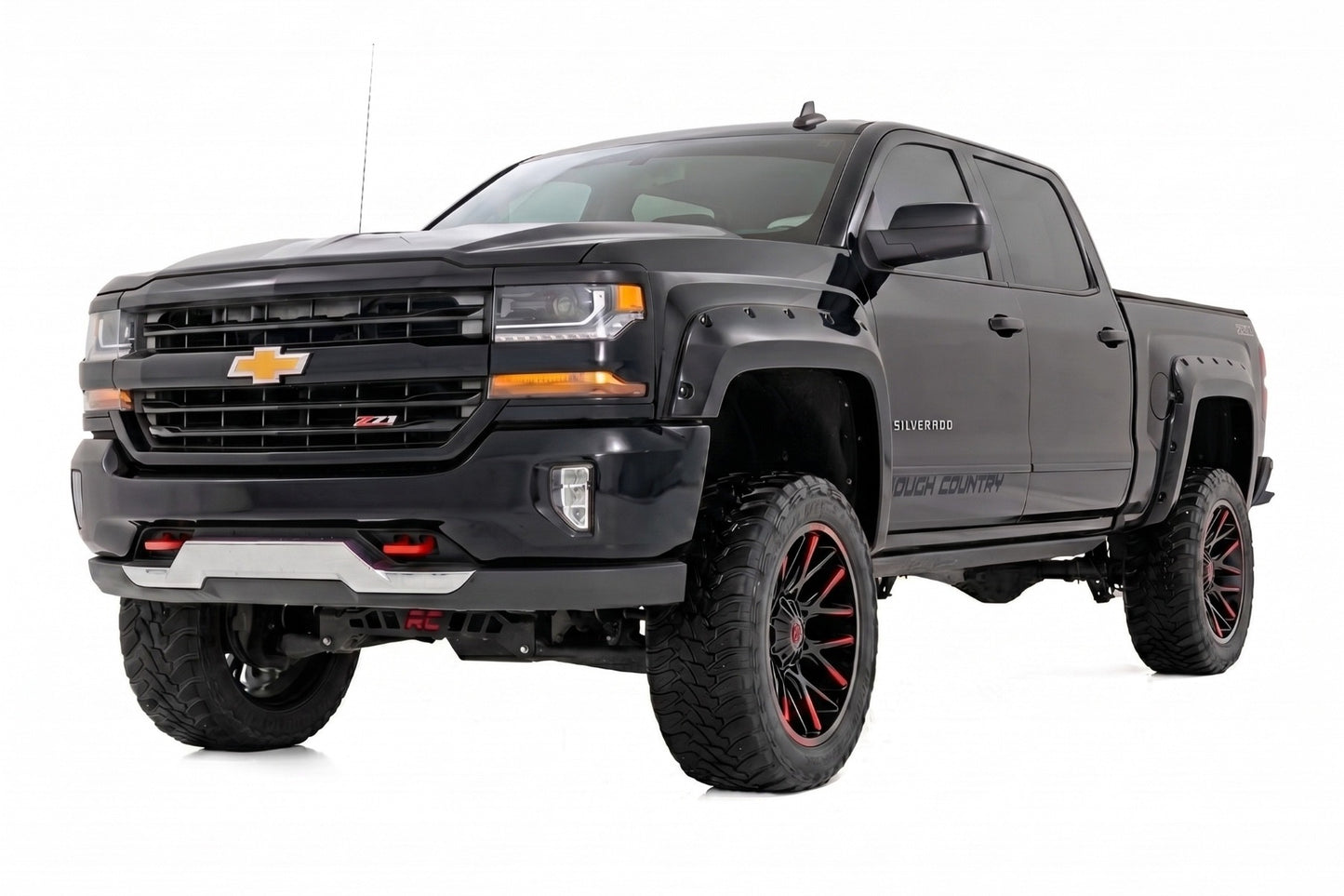 Pocket Fender Flares | 6'7" & 8' Bed | GB8 Mosaic Black | Chevy Silverado 1500 (14-18)/2500HD