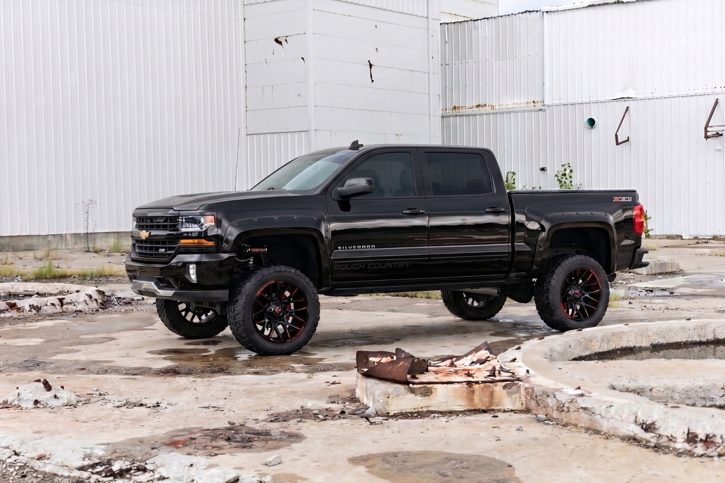 Pocket Fender Flares | 6'7" & 8' Bed | GB8 Mosaic Black | Chevy Silverado 1500 (14-18)/2500HD