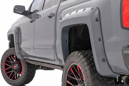 Pocket Fender Flares | 6'7" & 8' Bed | G1C Overcast | Chevy Silverado 1500 (14-18)/2500HD