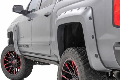 Pocket Fender Flares | 6'7" & 8' Bed | G9K Satin Steel | Chevy Silverado 1500 (14-18)/2500HD