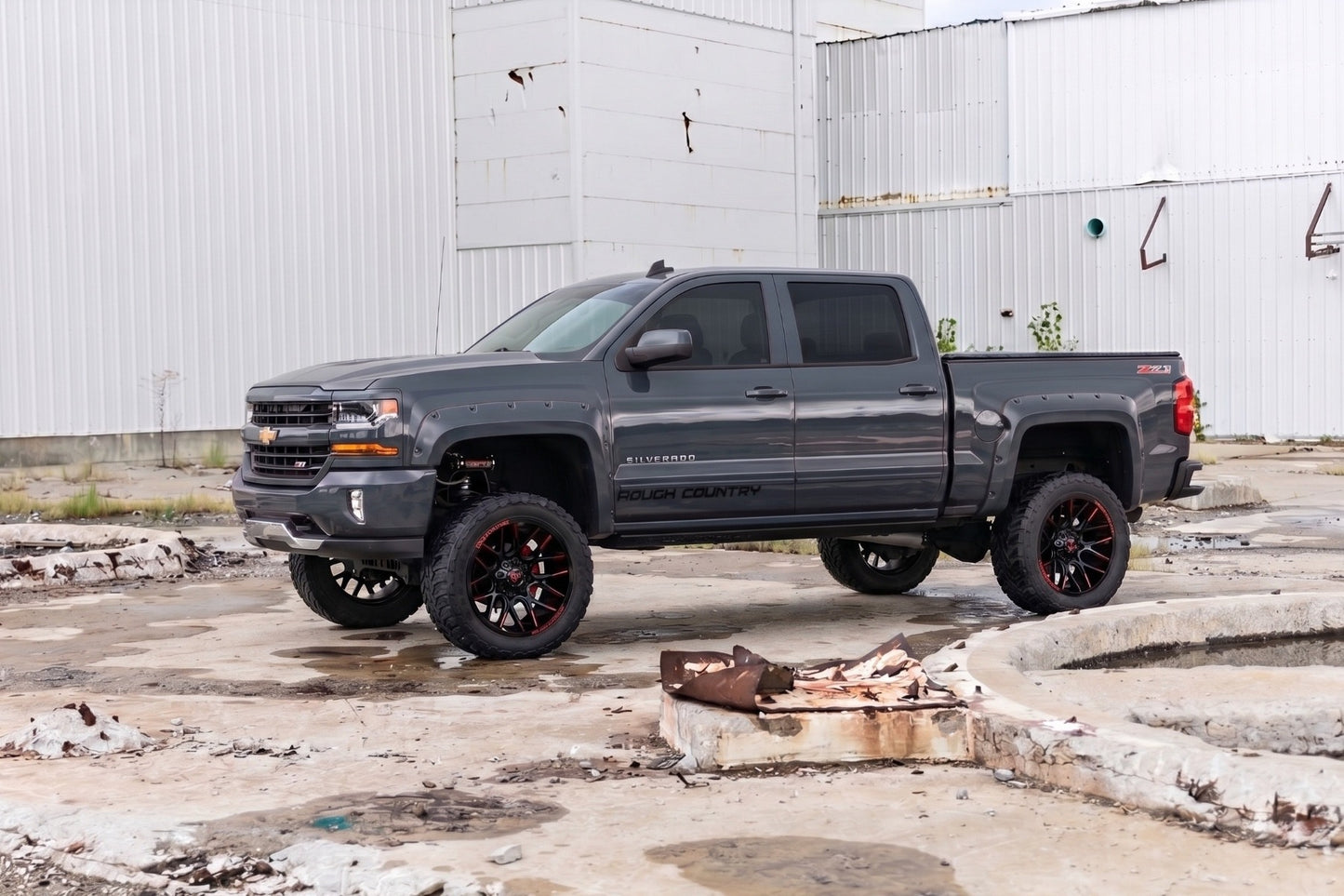 Pocket Fender Flares | 6'7" & 8' Bed | GJI Shadow Gray | Chevy Silverado 1500 (14-18)/2500HD
