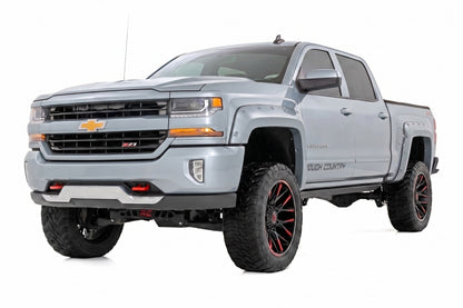 Pocket Fender Flares | 6'7" & 8' Bed | GAN Silver Ice Metallic | Chevy Silverado 1500 (14-18)/2500HD