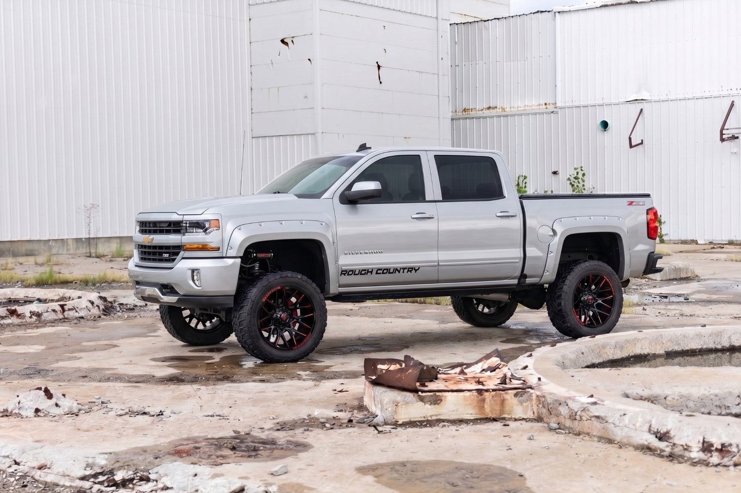 Pocket Fender Flares | 6'7" & 8' Bed | GAN Silver Ice Metallic | Chevy Silverado 1500 (14-18)/2500HD