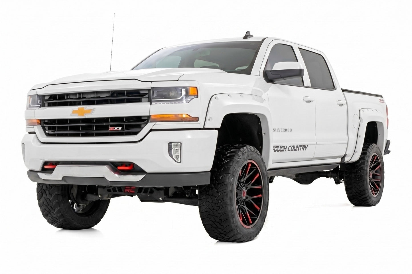 Pocket Fender Flares | 6'7" & 8' Bed | GAZ Summit White | Chevy Silverado 1500 (14-18)/2500HD (15-19)