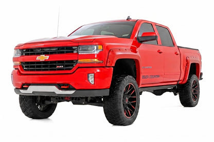 Pocket Fender Flares | 6'7" & 8' Bed | GCN Victory Red | Chevy Silverado 1500 (14-18)/2500HD