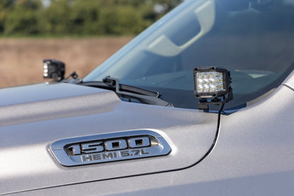 LED Light Kit | Ditch Mount | 2" Black Pair | Flood | Ram 1500 2WD/4WD (19-26)