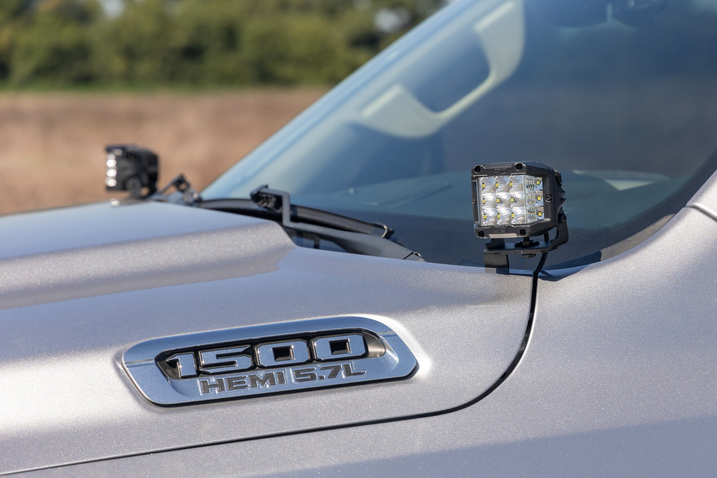 LED Light Kit | Ditch Mount | Black Series Round | 3.5 Inch | Amber DRL | Ram 1500 (19-26)