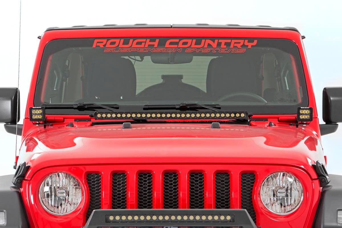 LED Light Kit | Hood Mount | 30" Black Single Row | Jeep Gladiator JT/Wrangler JL (18-26)
