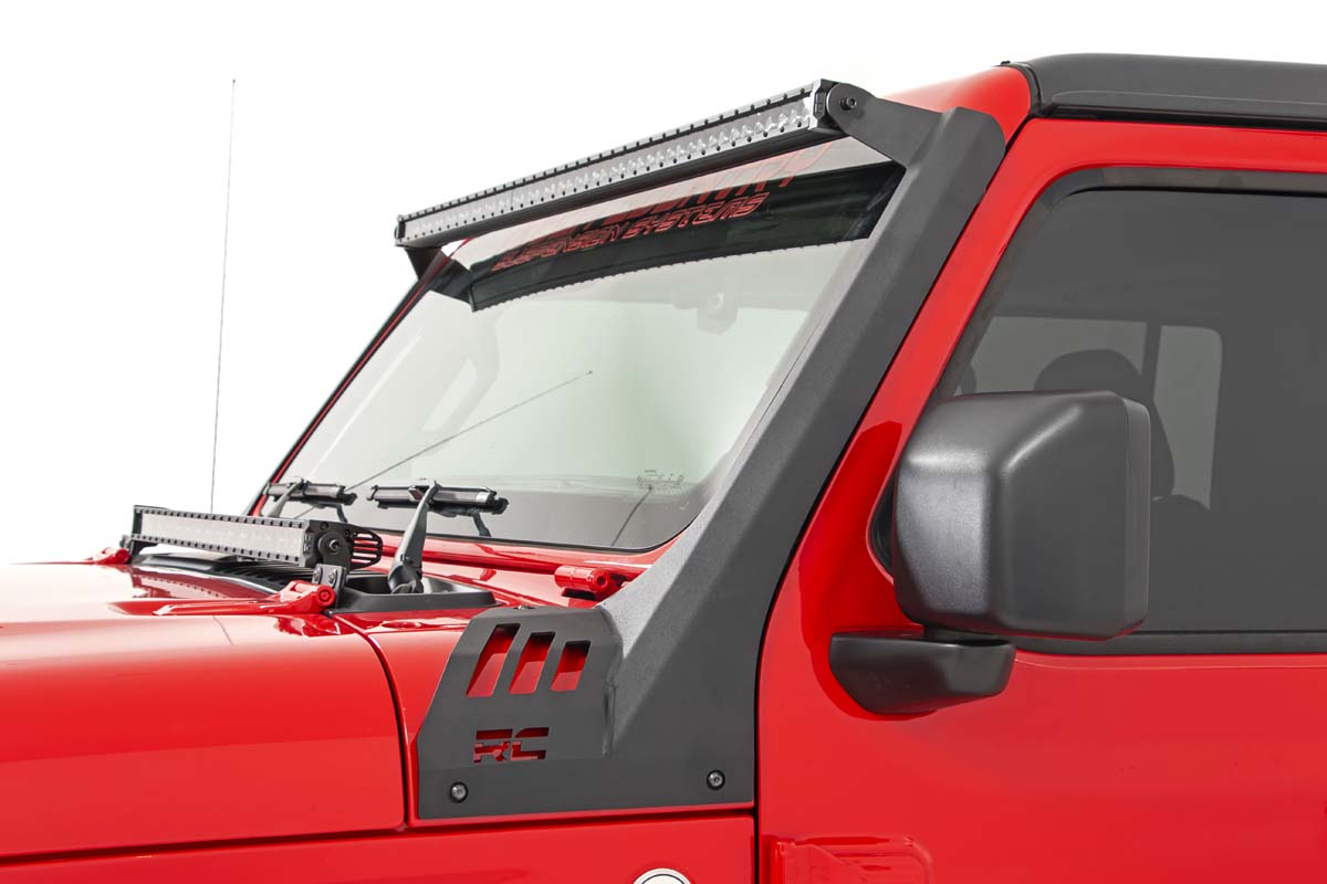 LED Light Kit | Windshield | 50" BLK Dual Row | Amber DRL | Jeep Gladiator JT/Wrangler JL (18-26)