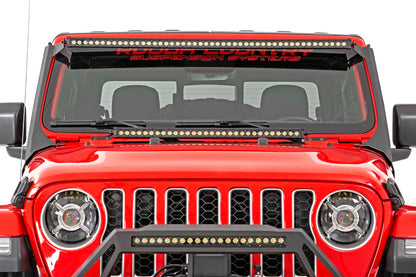 LED Light Kit | Windshield Mount | 50" BLK Single Row | Jeep Gladiator JT/Wrangler JL (18-26)