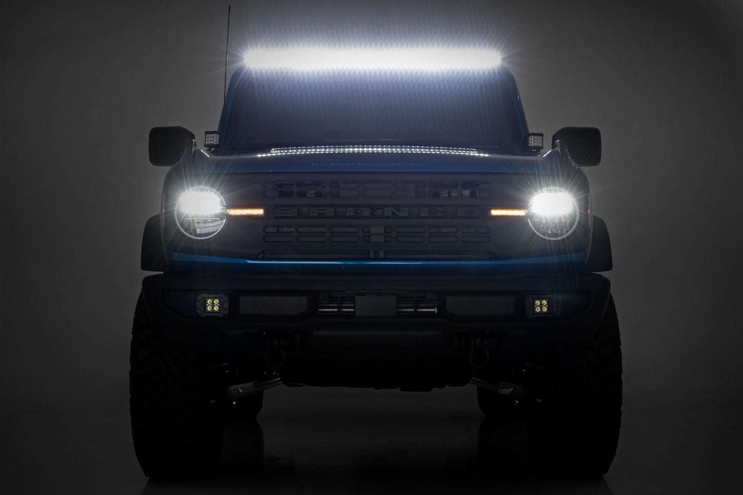 LED Light Kit | Upper Windshield | 50" Black Single Row | Ford Bronco (21-26)