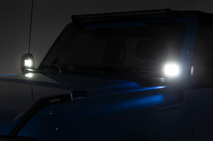 LED Light Kit | Ditch Mount | 2" Black Pair | Flood Pattern | Ford Bronco (21-26)