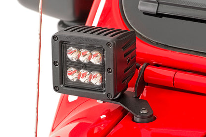 LED Light Kit | Hinge Mount | 2" Black Pair | White DRL | Jeep Gladiator JT/Wrangler JL (18-26)