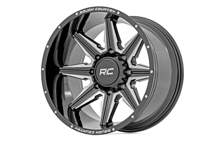 Rough Country 91M Series Wheel | One-Piece | Gloss Black | 20x12 | 8x180 | -44mm