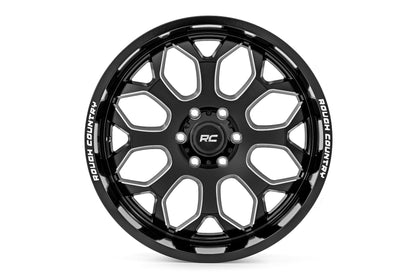Rough Country 96 Series Wheel | One-Piece | Gloss Black | 20x10 | 8x170 | -19mm