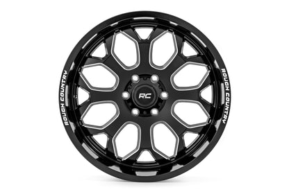 Rough Country 96 Series Wheel | One-Piece | Gloss Black | 20x10 | 8x180 | -19mm
