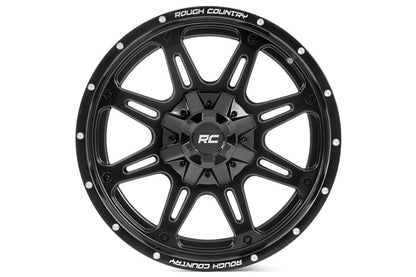 Rough Country 94 Series Wheel | One-Piece | Matte Black | 20x10 | 5x5.0/5x4.5 | -18mm