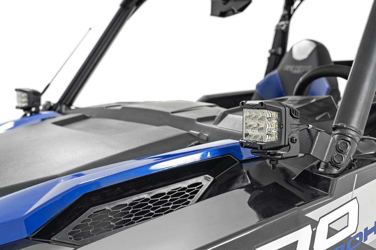 LED Light Kit | Cage Mount | 2" Black Pair | Amber DRL | Polaris General XP 4 1000
