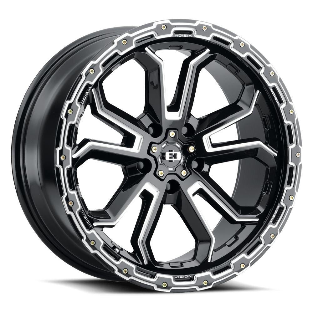 Vision Korupt 17X8 Gloss Black Milled Spoke Wheel